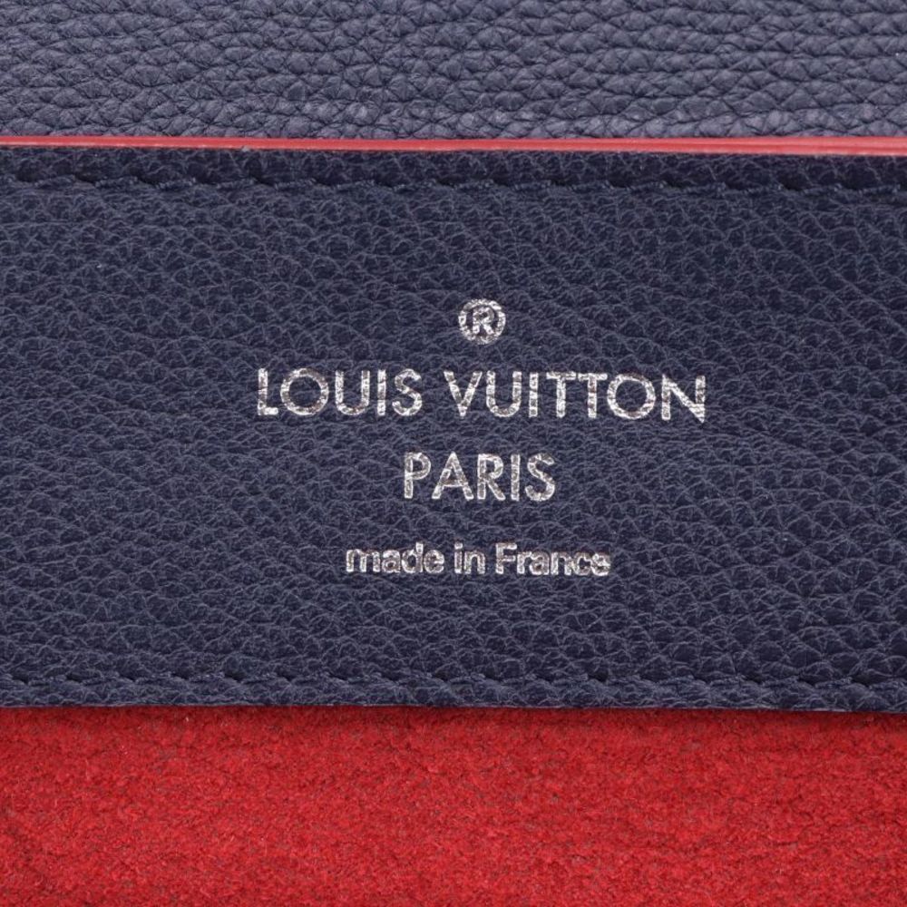 Louis Vuitton Lock Me Backpack Marine Rouge Navy Leather Rucksack Bag - Picture 5 of 6